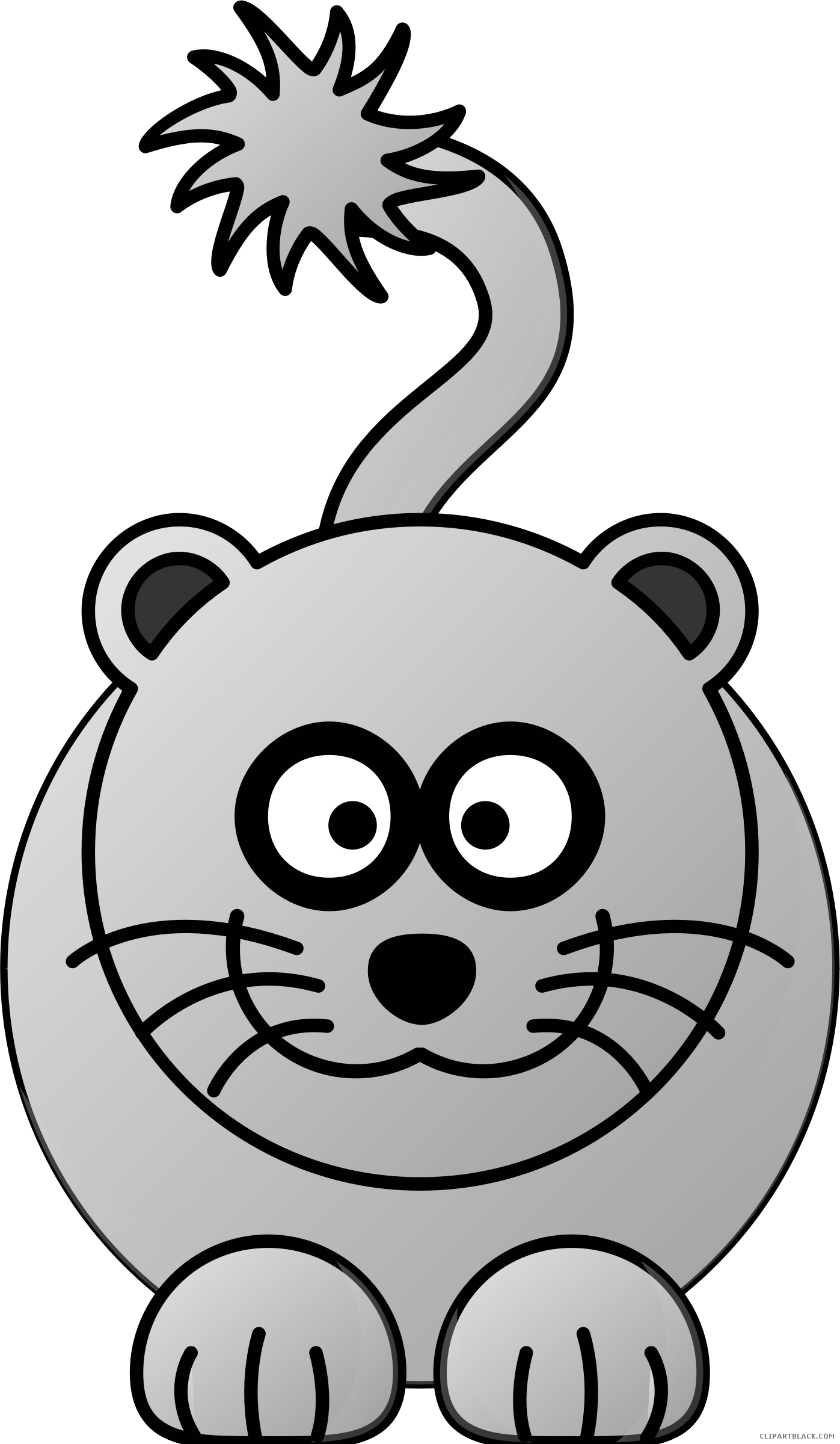 Lion Animal Free Black White Clipart Images Clipartblack - Cartoon Lion (1397x2400)