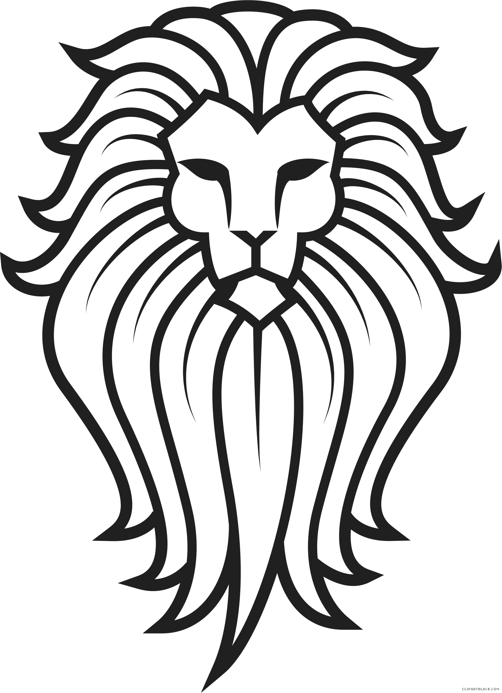 Lion Tattoo Animal Free Black White Clipart Images - Tattoo Lion Face (1681x2319)