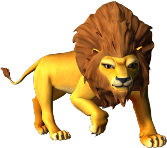 The Lions Den - Superbook Lion (354x400)