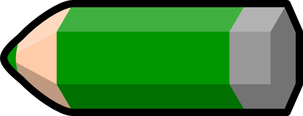 Free Vector Green Pencil Clip Art - Big Pencil Clip Art (600x230)