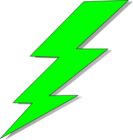 Neon Clipart Lime Green - Neon Green Lightning Bolt (564x596)