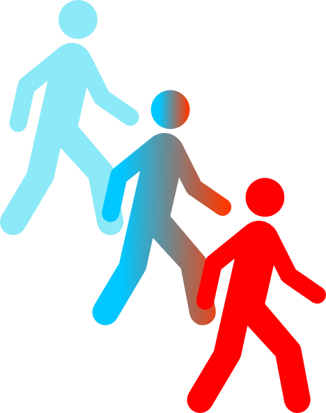 Closer Coloured Mens Clip Art At Clker - Camminare (468x593)