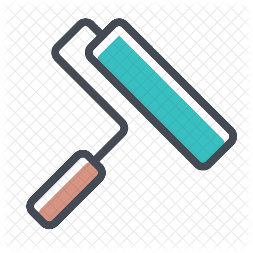 Brush, Draw, Drawing, Paint, Painting Icon - Wall Paint Brush Png (512x512)