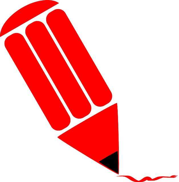 Pen, Crayon, Red, Stylized, Write, Sketch, Draw - Red Pencil Clipart (628x640)