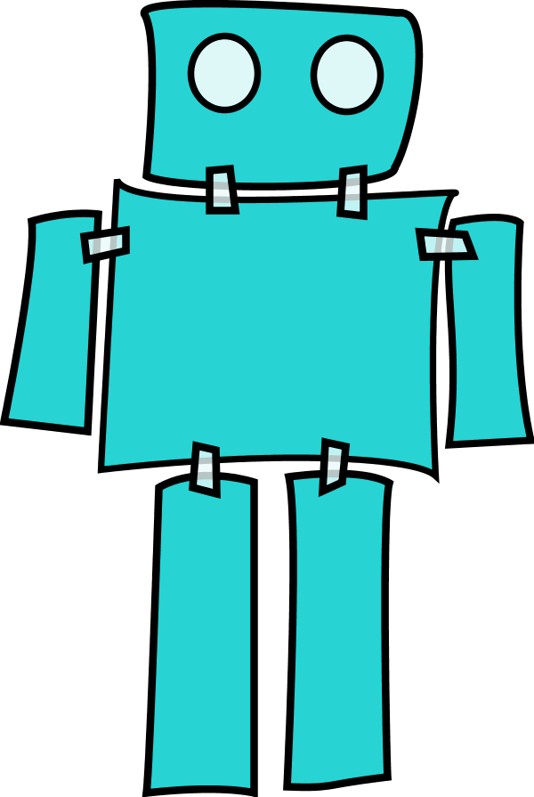 Clipart Robot Cartoon - Cartoon Robot Shower Curtain (600x895)
