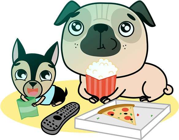 Pug Clipart Loyal Dog - Cartoon (600x600)