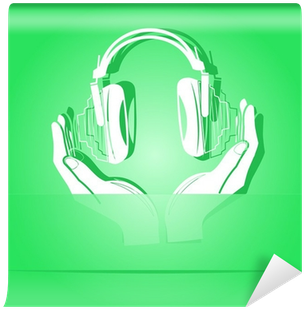Headphones In Hands - Emblem (400x400)