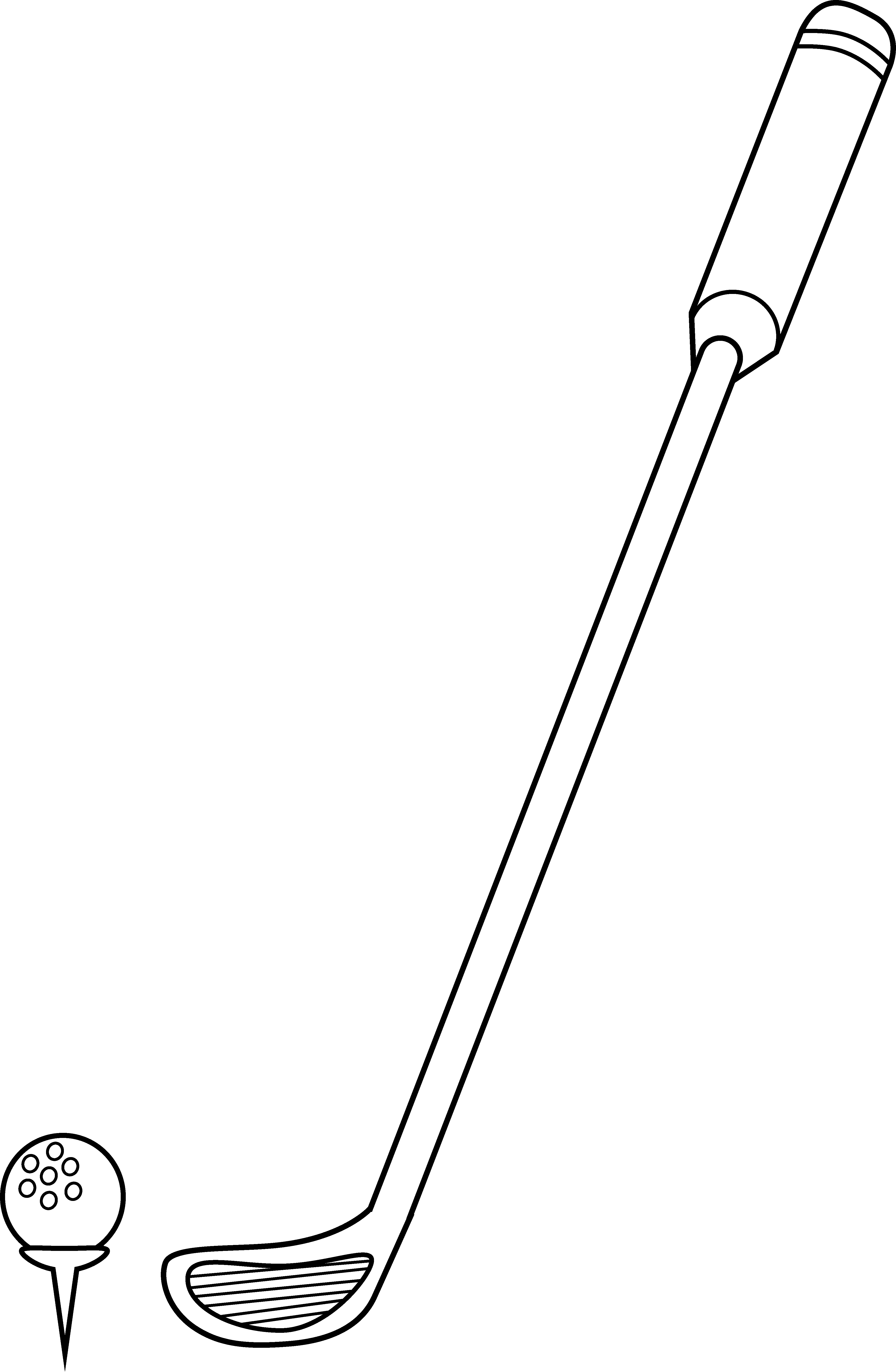 Golf Course Free Clipart - Line Art (4068x6231)