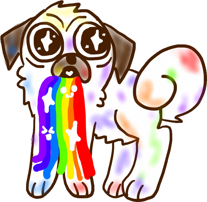 Rainbow Pug By Aquarithyst - Rainbow Pug By Aquarithyst (1024x768)