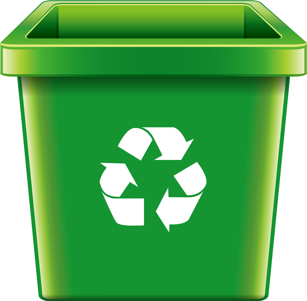 Recycling Bin Drawing Royalty Free Illustration - Recycling Symbol On Bin Clipart (1500x1500)