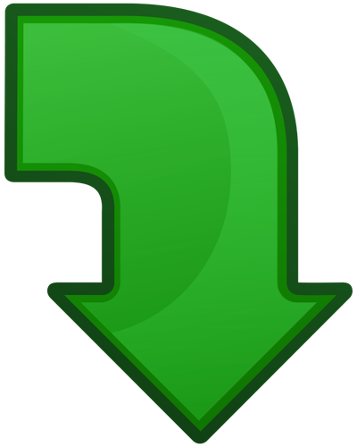 Go Next Icon Vector Illustration - Green Arrow Pointing Down (400x500)