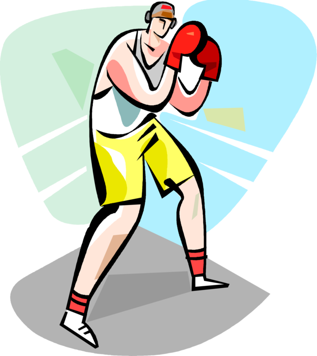 Vector Illustration Of Prizefighter Pugilist Boxer - Vector Illustration Of Prizefighter Pugilist Boxer (624x700)