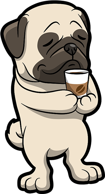 Pug Puppy Dog Breed Cocktail Clip Art - Pug Puppy Dog Breed Cocktail Clip Art (618x618)