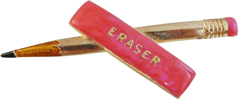Vintage Pencil And Eraser Brooch - Lip Gloss (961x961)