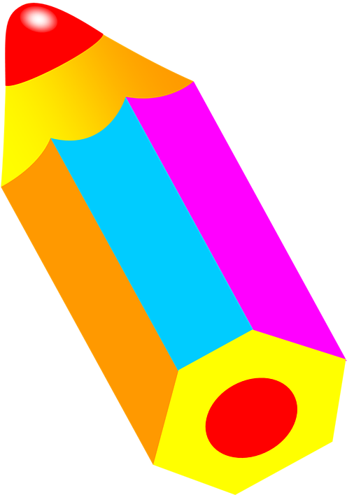 Cartoon Pencil Clipart 2, Buy Clip Art - Colores Animados Png (495x720)