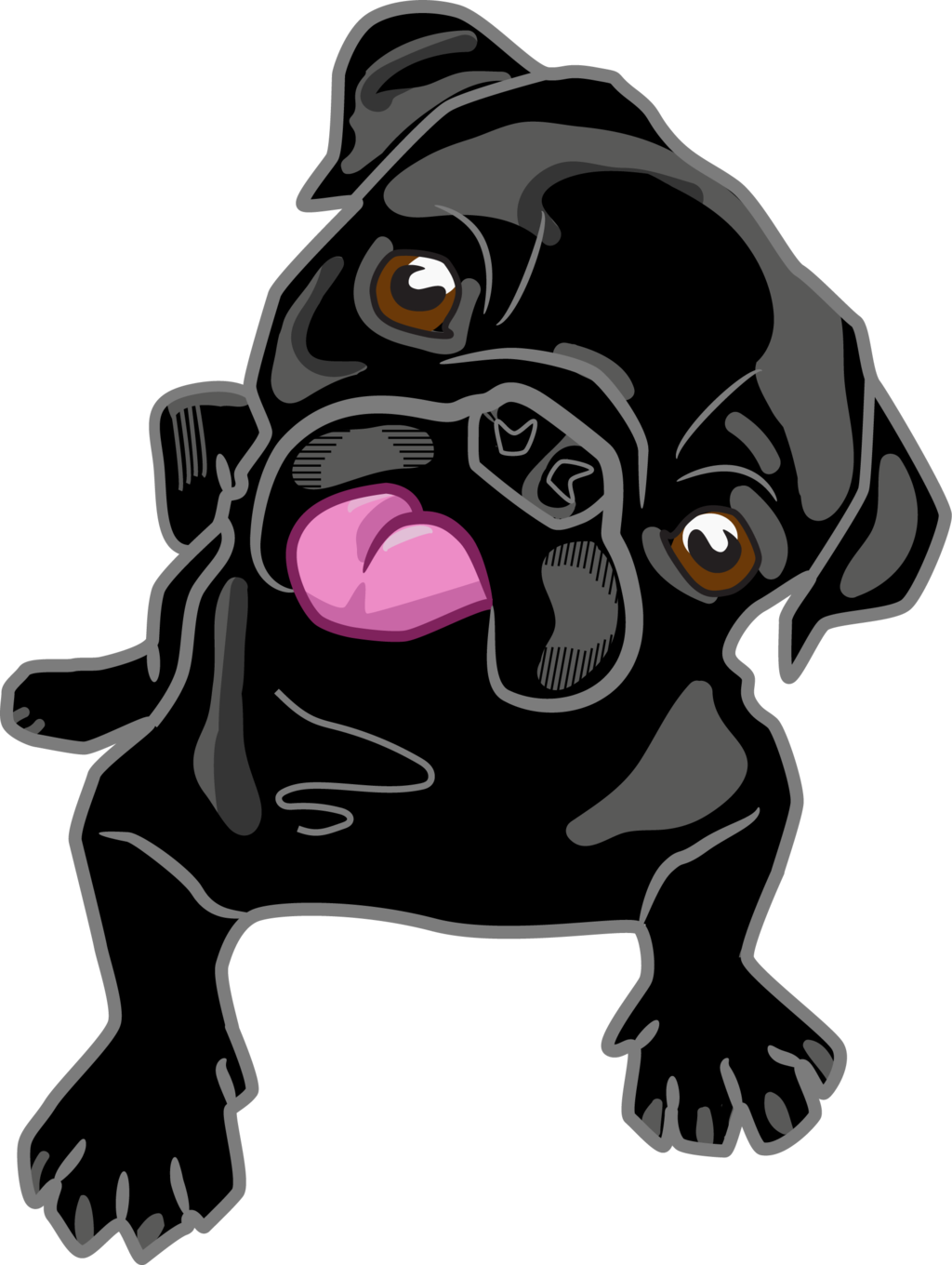 Pug Chihuahua T-shirt Puppy Clip Art - Pug Chihuahua T-shirt Puppy Clip Art (1024x1360)