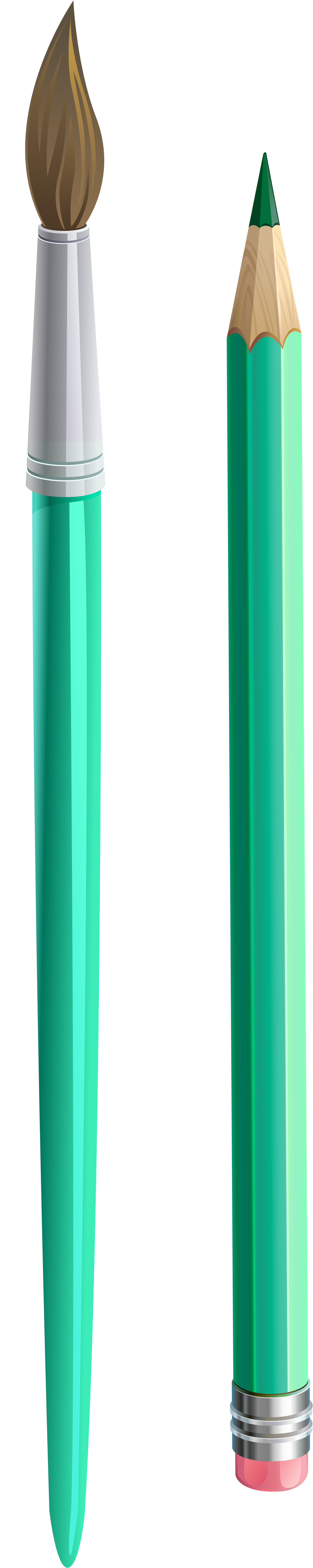 Pencil Clipart Teal - Clip Art (2047x7296)