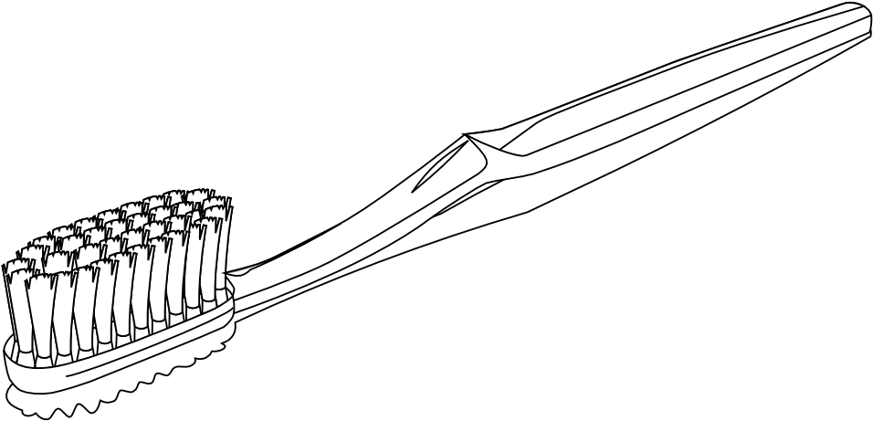Toothbrush Clip Art Clipart Photo - Toothbrush Black And White (999x706)