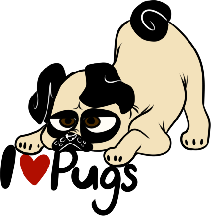 I Love Pugs By Squishyorbs - I Love Pugs By Squishyorbs (431x441)