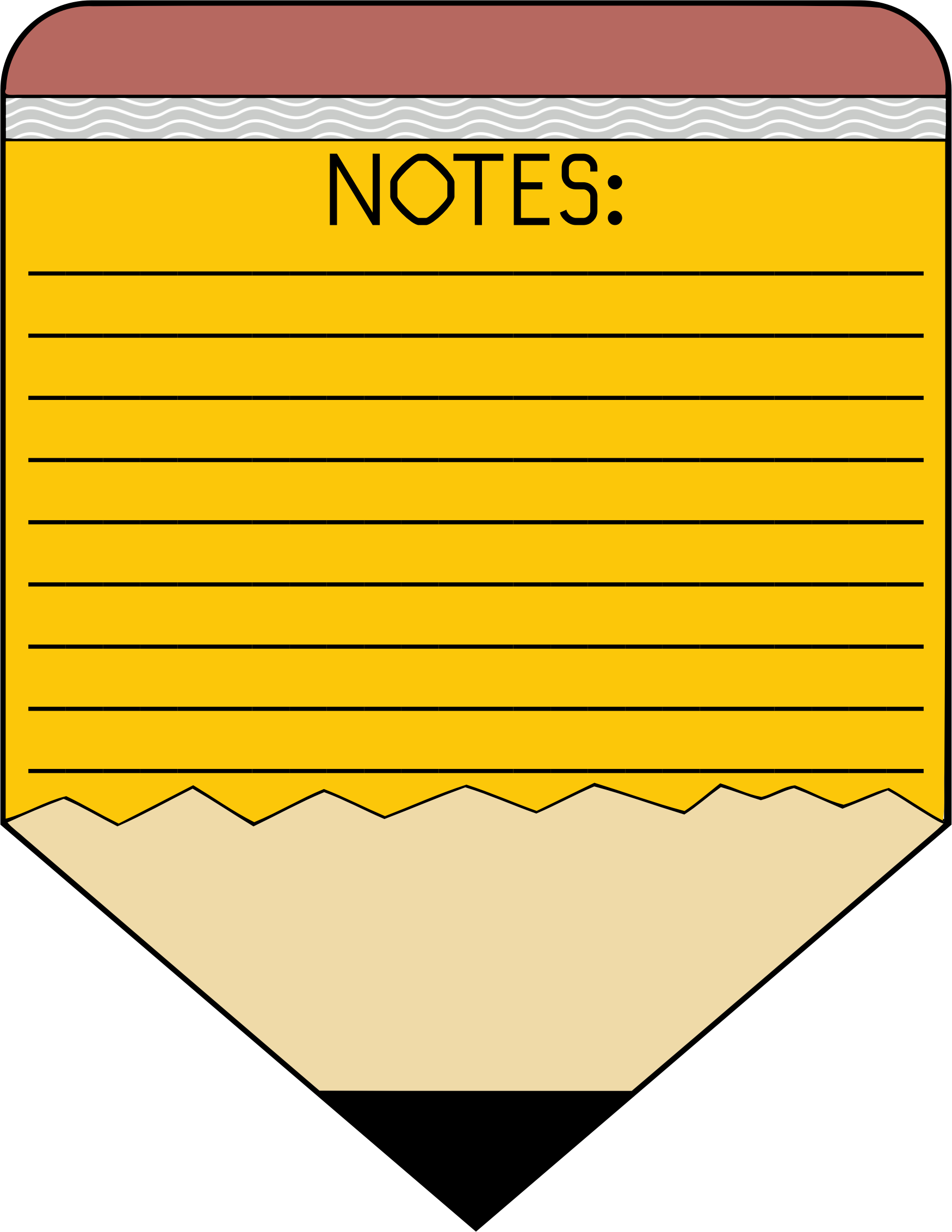 Yellow Pencil Cliparts 15, - Pencil Clipart (1750x2264)