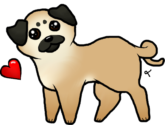 Pug Chibi By Carnationrose - Pug Chibi By Carnationrose (554x419)