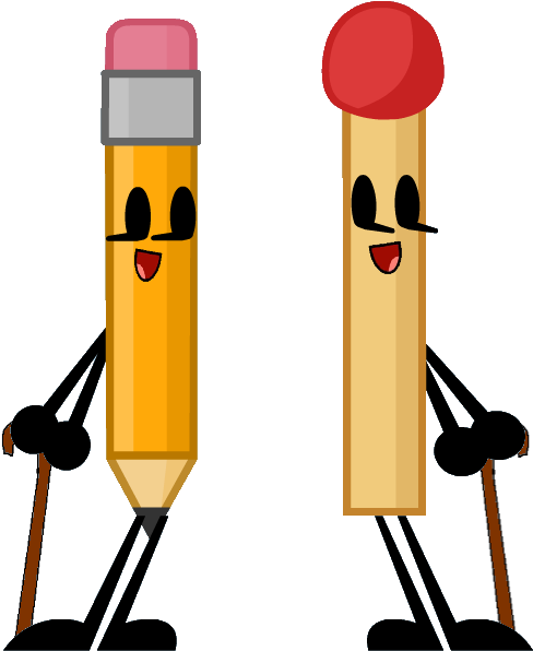 Match Cuddling Paintbrush's Tummy By Thedrksiren On - Pencil Match Battle For Dream Island (538x626)