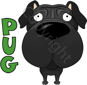 Big Nose Pug Baseball Cap - Pug (350x359)