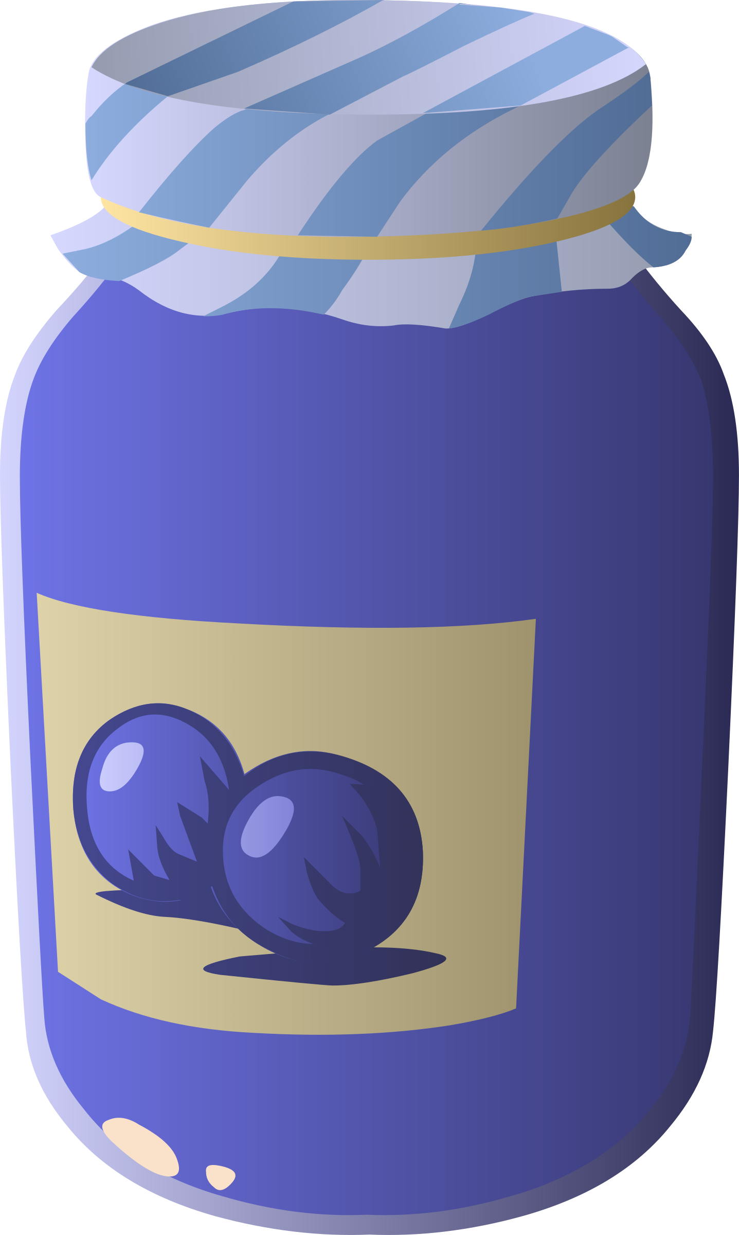 Bottle Clipart Jelly - Blueberry Jam Clipart (1437x2400)