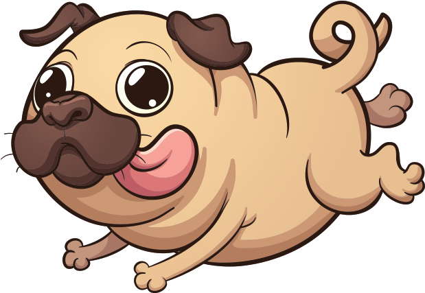 Pug Emoji & Stickers Messages Sticker-9 - Cartoon Pug (618x618)