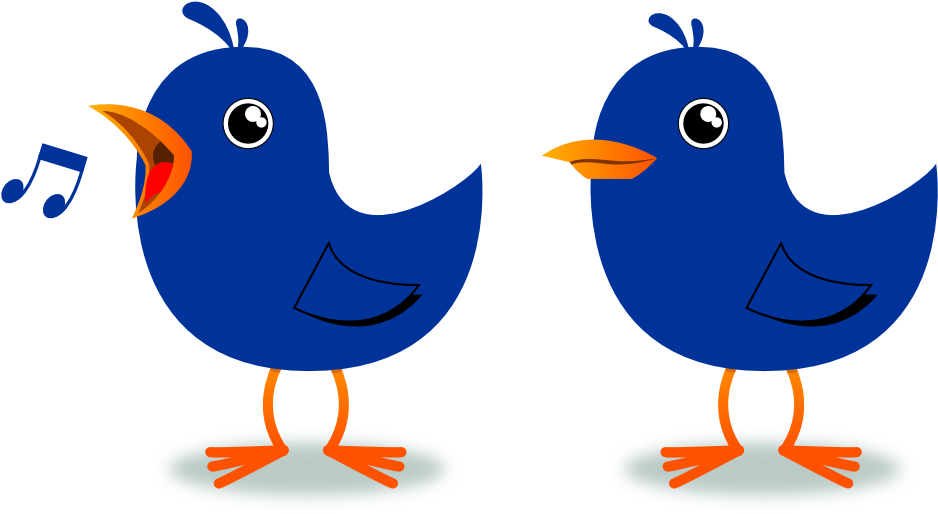Pencil Clipart Bird - 2 Little Dicky Birds Clipart (999x541)