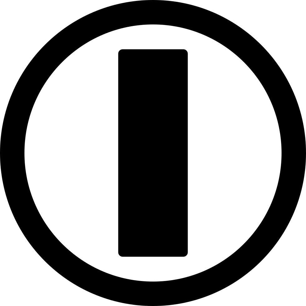 On Power Circular Symbol With A Bar Inside Comments - Facebook Clipart Black And White (980x980)