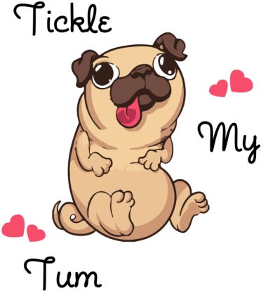 Cute Pug Lover Tickle My Tum - Tote Bags (417x500)