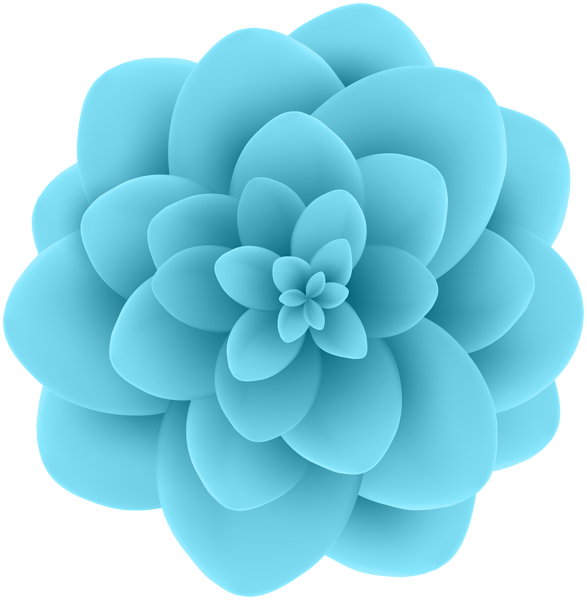 Teal Clipart Pencil - Blue Flower Clip Art (587x600)