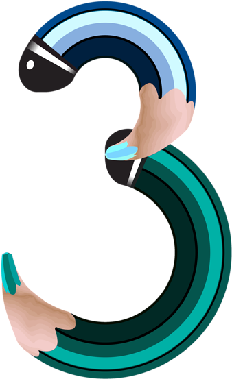 Pencil Number Three Png Clipart Image - Pencil Numbers Clipart (375x600)