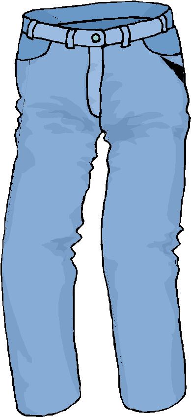 Jeans Clipart Man Png Pencil And In Color - Jeans Clip Art Png (416x849)