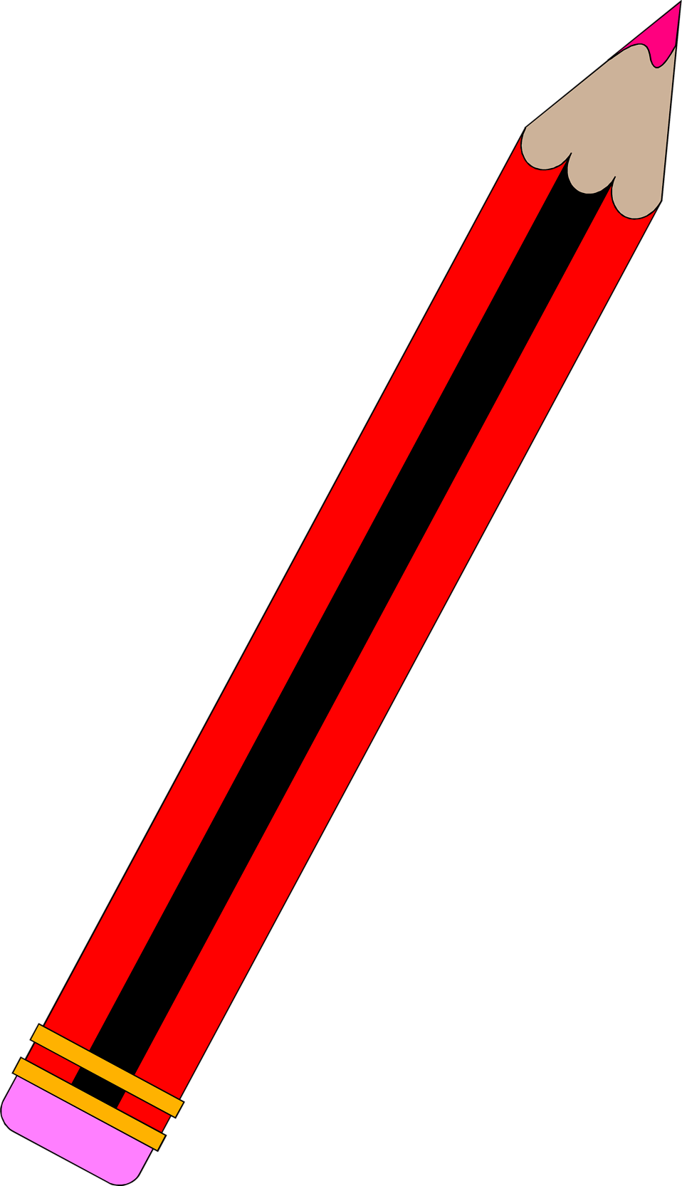 Illustration Of A Red Pencil - Red Pencil Stransparent (958x1666)