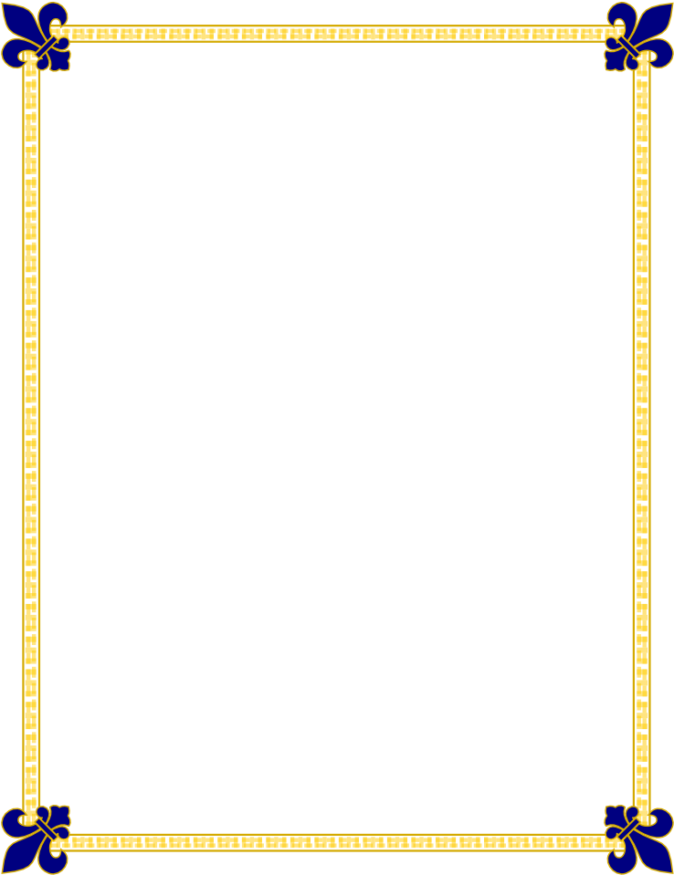 Blue Border Clipart - Blue And Gold Border (765x990)