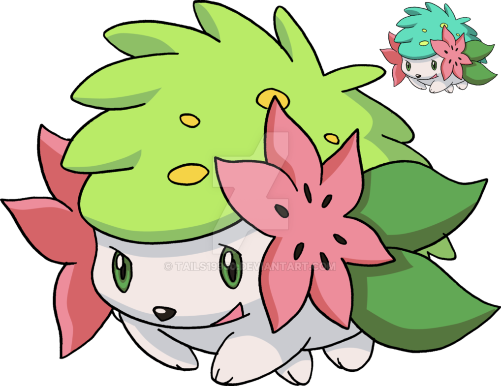 Shaymin Land Form - Shaymin Land Form Art (1018x785)