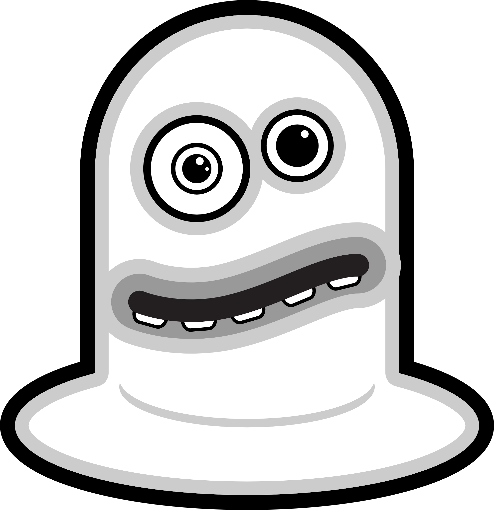 Monster Black And White Cartoon Clip Art - Monster Black And White Cartoon Clip Art (1979x2047)