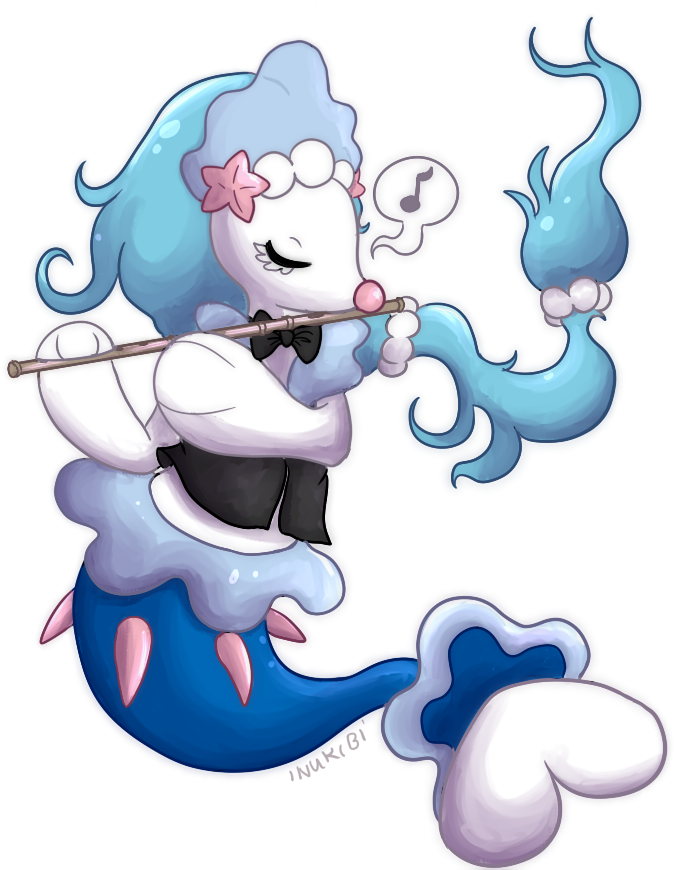 Primarina Playing Flute By Inukibi - Flute (710x900)