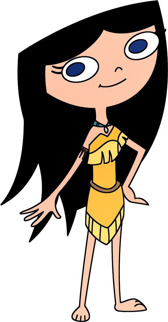 Isabella As Pocahontas Colored By Ronrebel Isabella - Cartoon (733x1240)