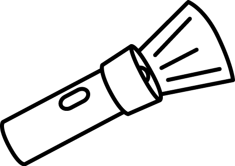Torch Clipart Light Source - Clip Art Flashlight (469x331)
