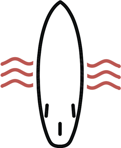 Bullfrog Clipart Outline - Surf Board Out Line (500x500)
