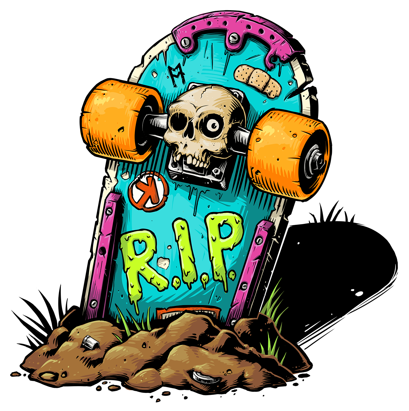 Odd Ninja Merch Design - Calcomanias Skate (6179x6203)