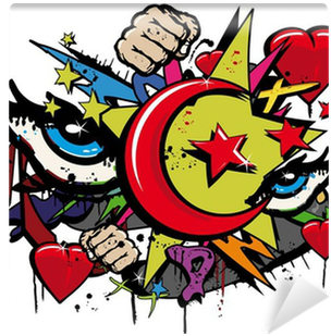 Graffiti Révolution Arabe Pop Art Illustration Wall - 007658 機種別3 Tab S Ts708/t1w Nec 日本電気 Lavieラヴィタブ S (400x400)