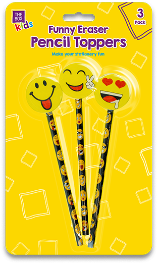 Emoticon Eraser Pencil Toppers - Party Supply (800x620)