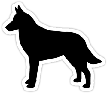 Belgian Malinois Silhouette Waterproof Die-cut Sticker - Malinois Dog (375x360)