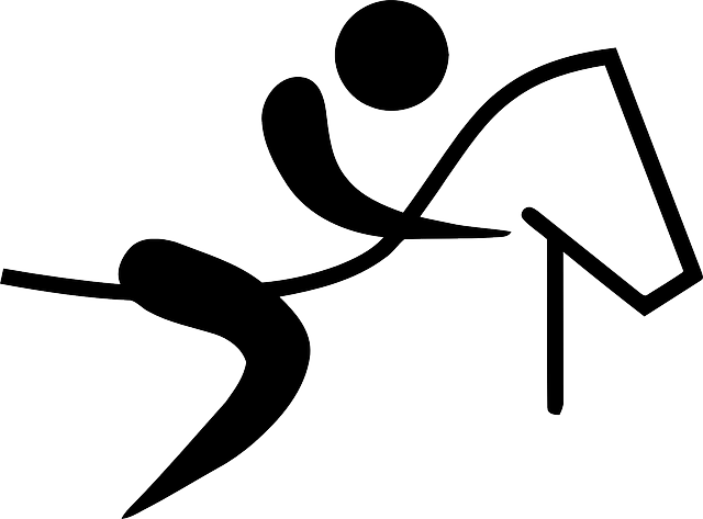 Horse, Sports, Pictogram, Riding, Stickman - Olympic Horse Riding Symbol (640x473)