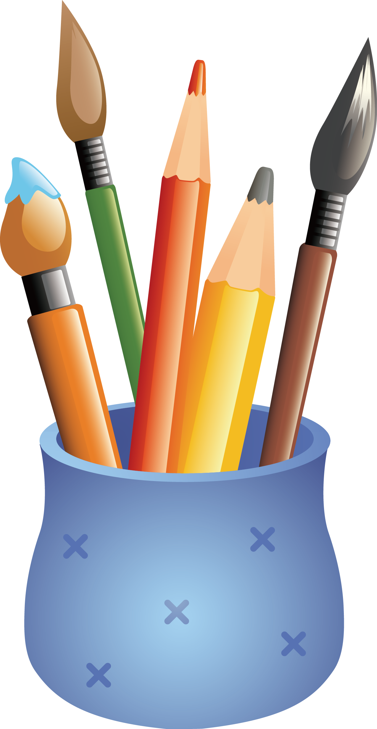 Pencil Case Drawing Colored Pencil - Color Pencil Vector Free (1274x2464)