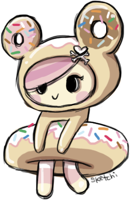 Tokidoki Clipart Transparent - Tokidoki Donutella (318x426)